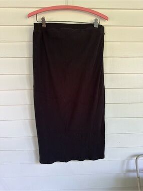 Maternity Black Ribbed Pencil Skirt - Women's